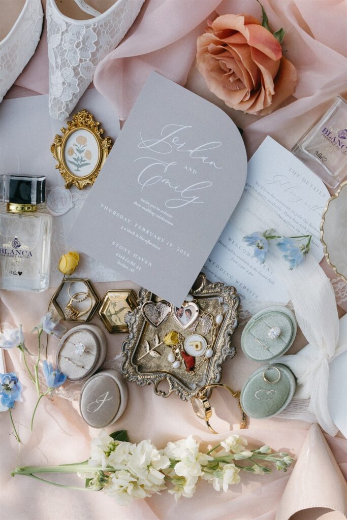 Wedding details are photographed at a Stonehaven wedding 